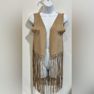 Coco + Carmen Tan Fringe Vest Size S/M‎ NWT